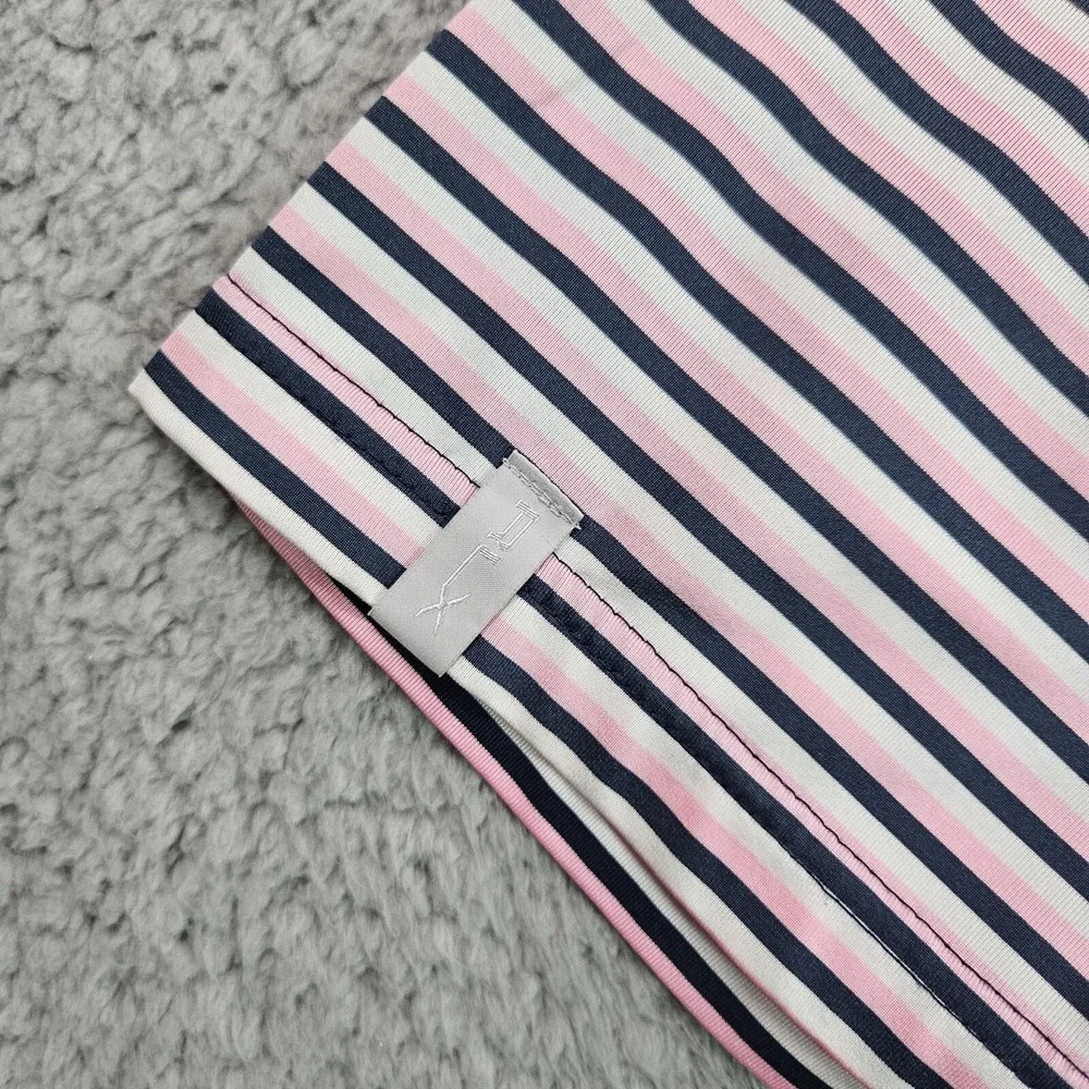 RLX Ralph Lauren Polo Shirt Men Size‎ XL Wicking Short Sleeve Pink Black Striped
